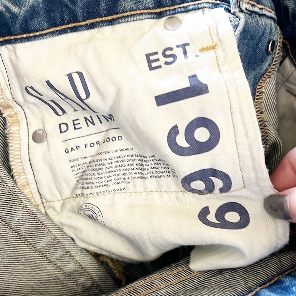 Gap Denim Cheeky Straight Destressed Destroyed Button Fly Jeans - Picture 8 of 13
